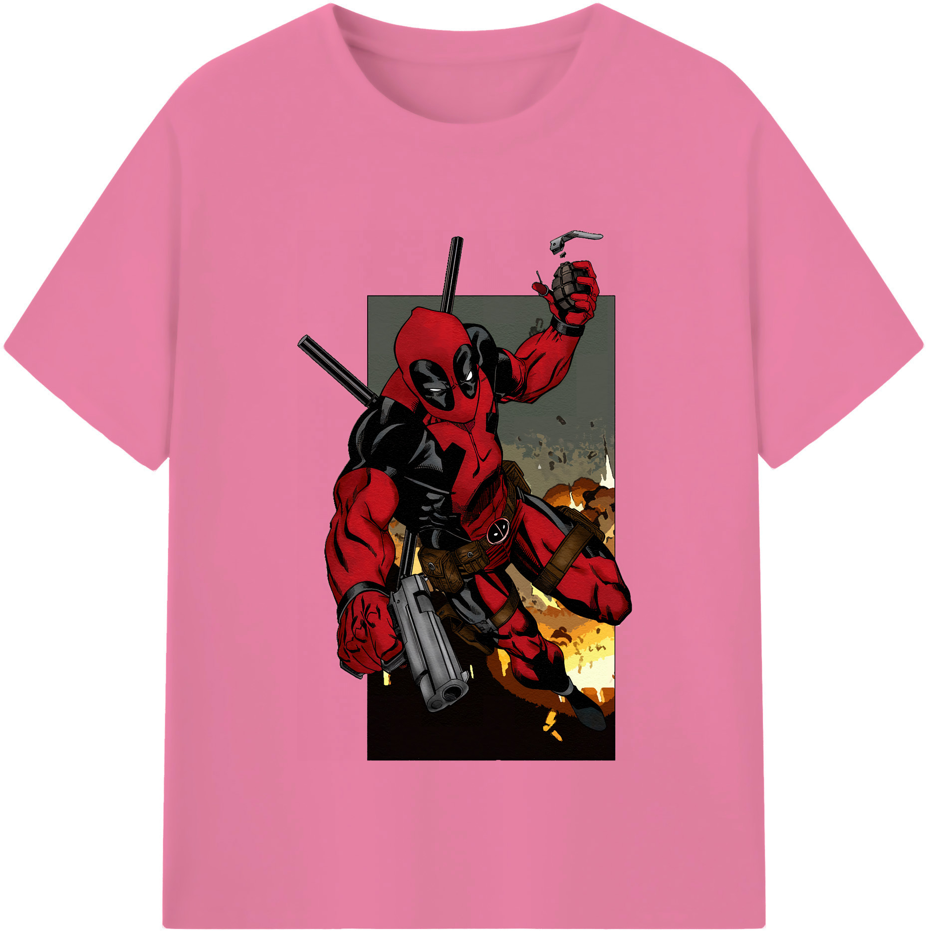 （画像用） Deadpool デッドプール 綿100％半袖Tシャツ（フロントプリント）